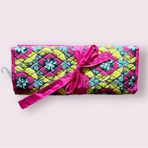 Creative Options Pink Floral Needle Roll Up Storage Organizer